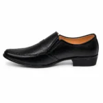 Men’s black formal slip-on shoes, model 6002, inner side view