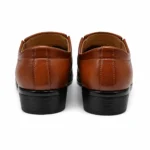 Back view of men’s two-tone tan formal slip-on shoes – Model 6002