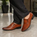 Men wearing two-tone tan formal slip-on shoes – Model 6002