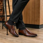 Men wearing two-tone brown formal slip-on shoes – Model 6002 A9