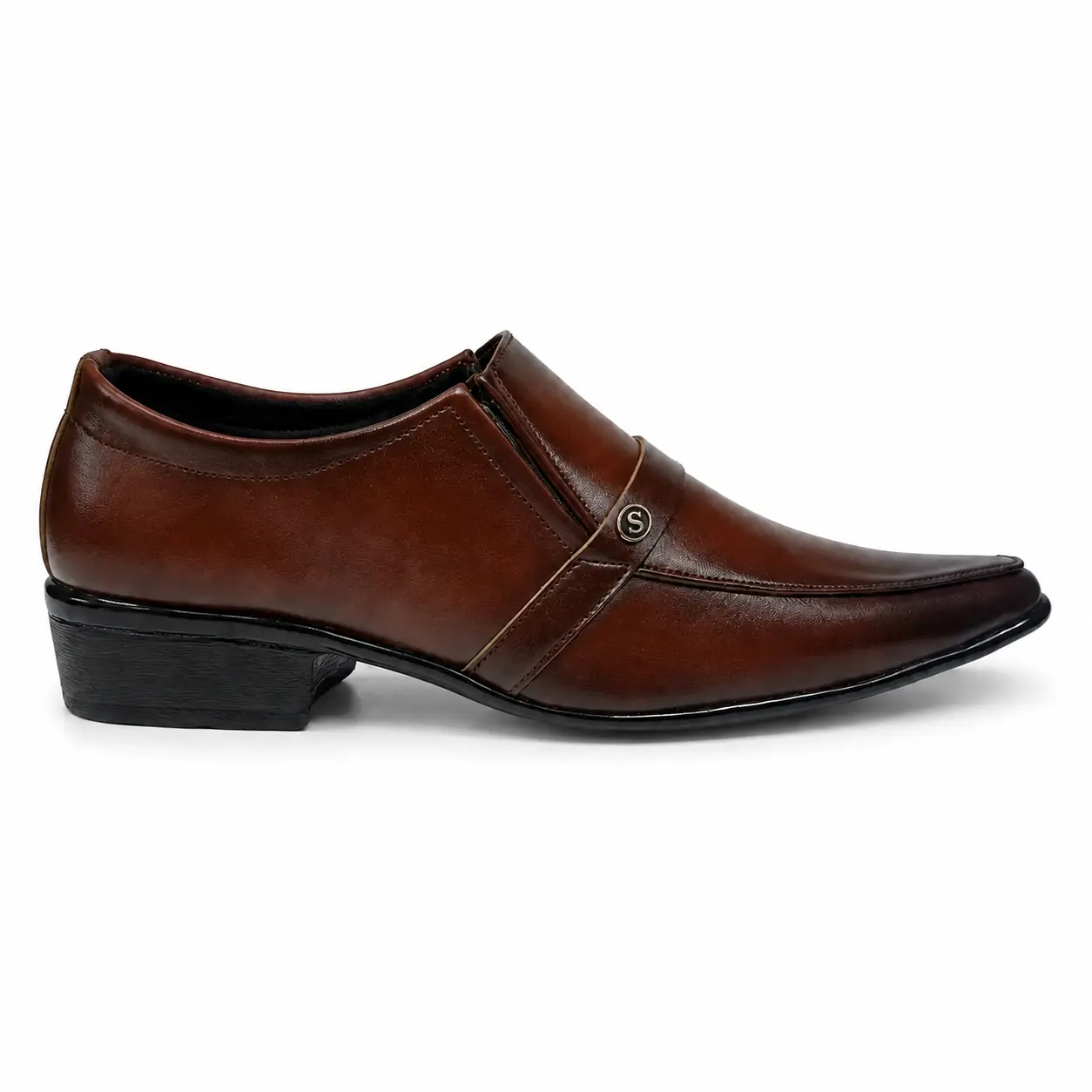Model 6002 A9 Two-Tone Brown Formal Shoe – Outer Side Outer side view of men’s two-tone brown formal slip-on shoe – Model 6002 A9