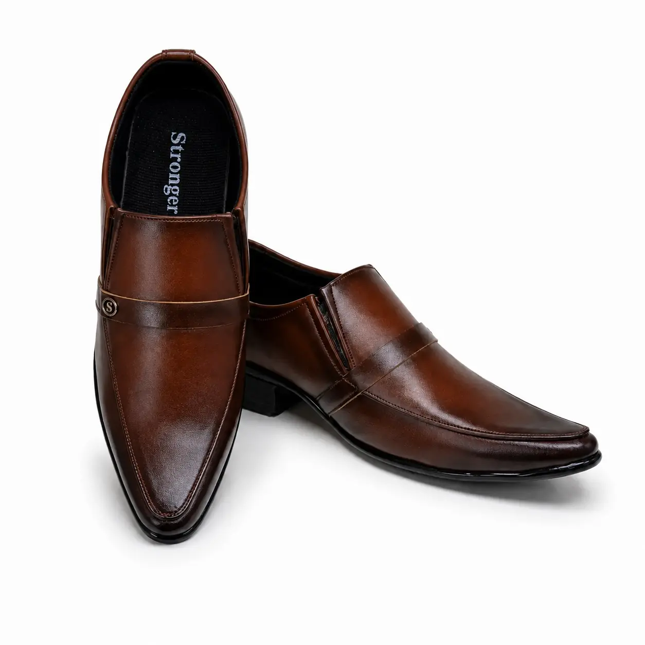 Model 6002 A9 Two-Tone Brown Formal Shoes – Pair Pair of men’s two-tone brown formal slip-on shoes – Model 6002 A9