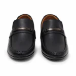 Relax Way SU-3 black slip-on loafers, front view