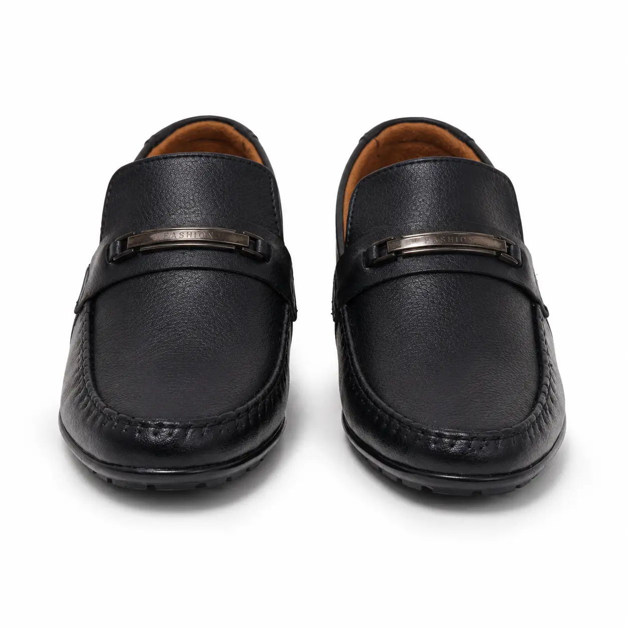relax-way-su-3-black-slip-on-loafers-front Relax Way SU-3 black slip-on loafers, front view