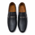 Relax Way SU-3 black slip-on loafers, top view